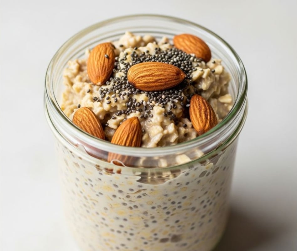 Overnight Oats with Almonds and Chia Seeds