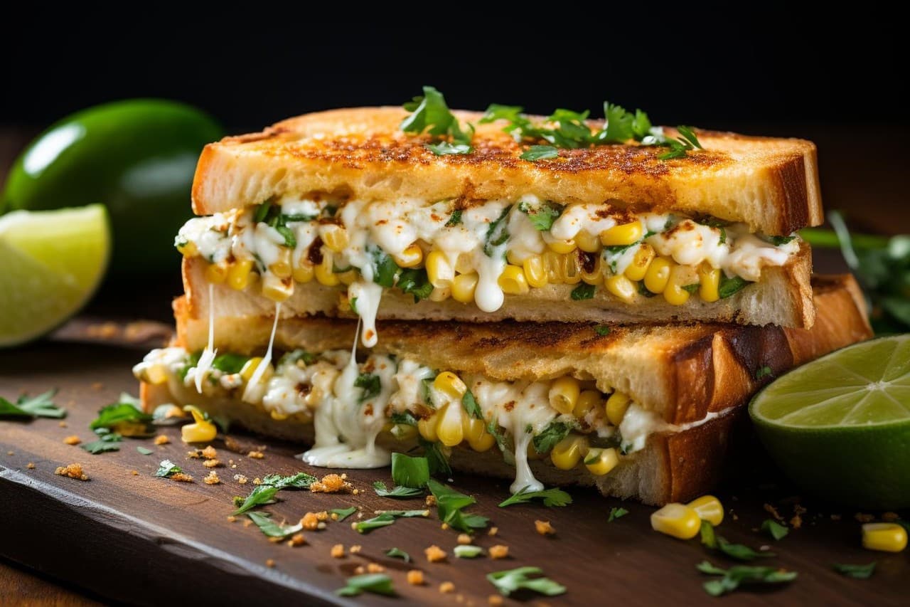 Spinach and Corn Sandwiches