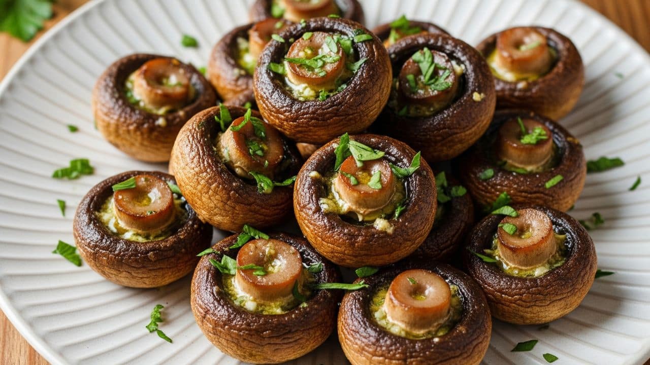 Air Fryer Garlic Mushrooms