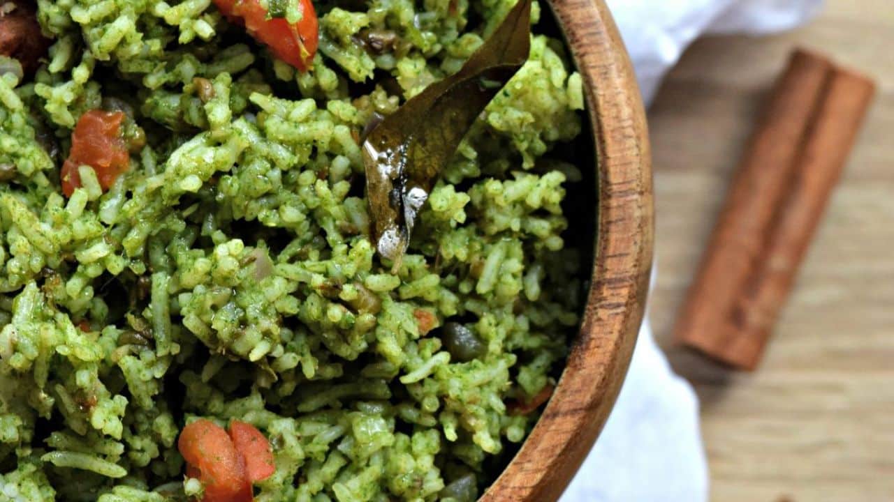 Garlic Spinach Rice