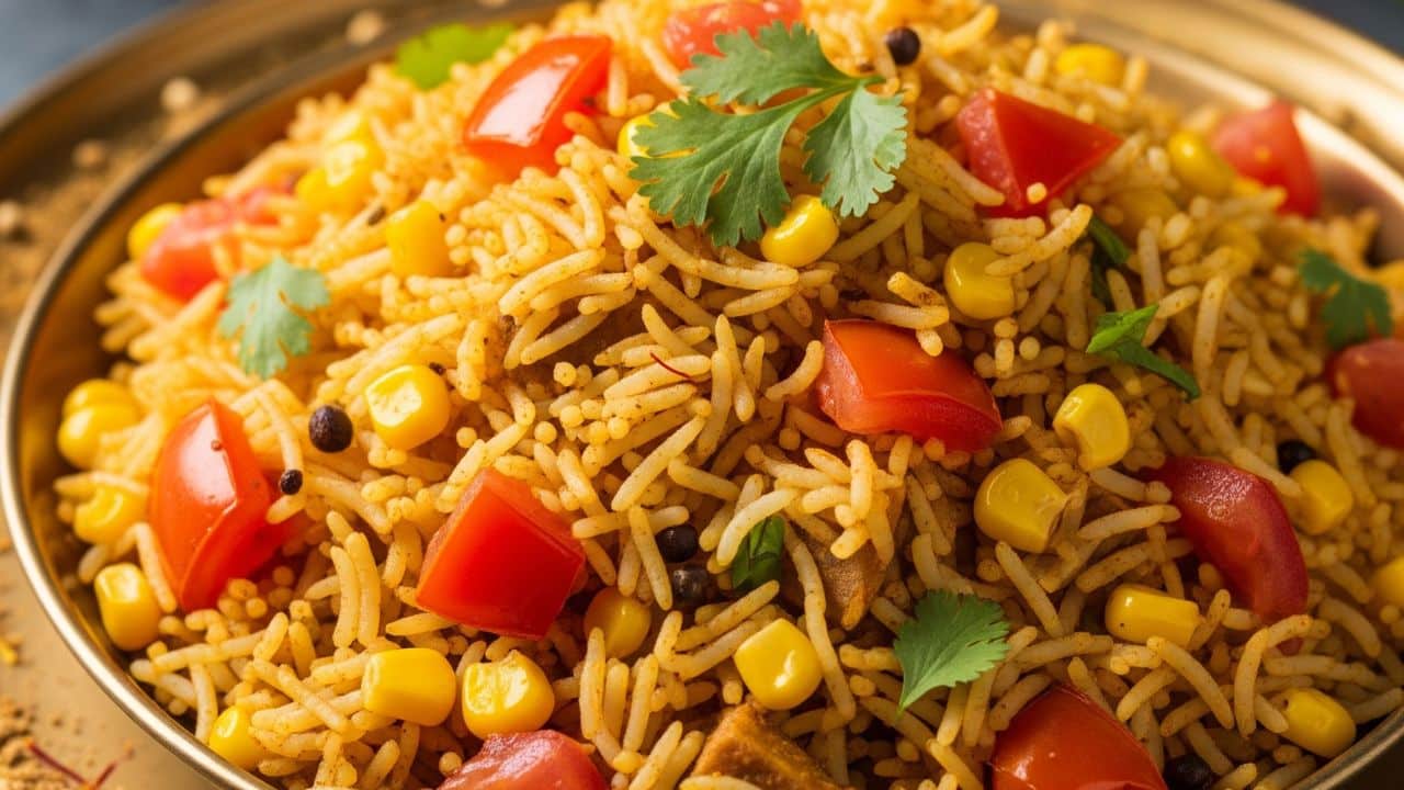 Tomato corn pulao