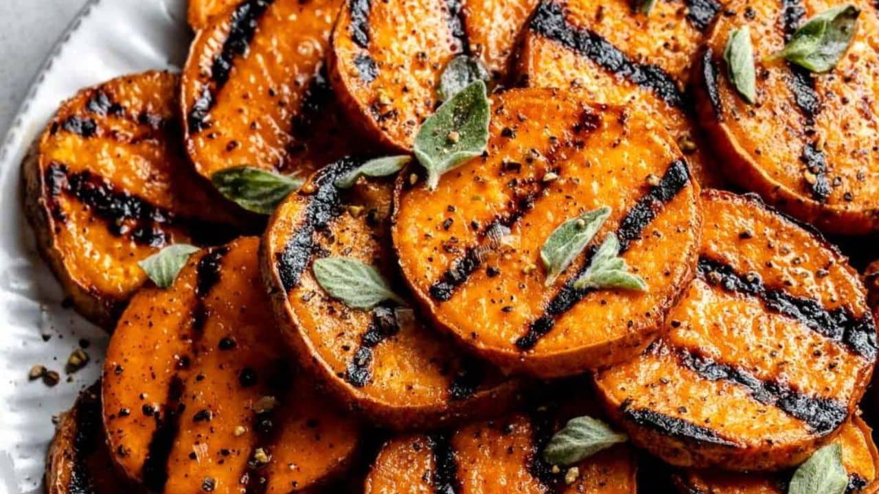 indian bbq Grilled Sweet Potato Chaat