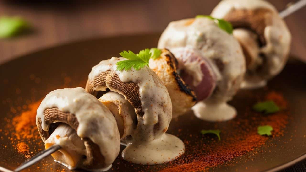 indian bbq Malai Mushroom Tikka