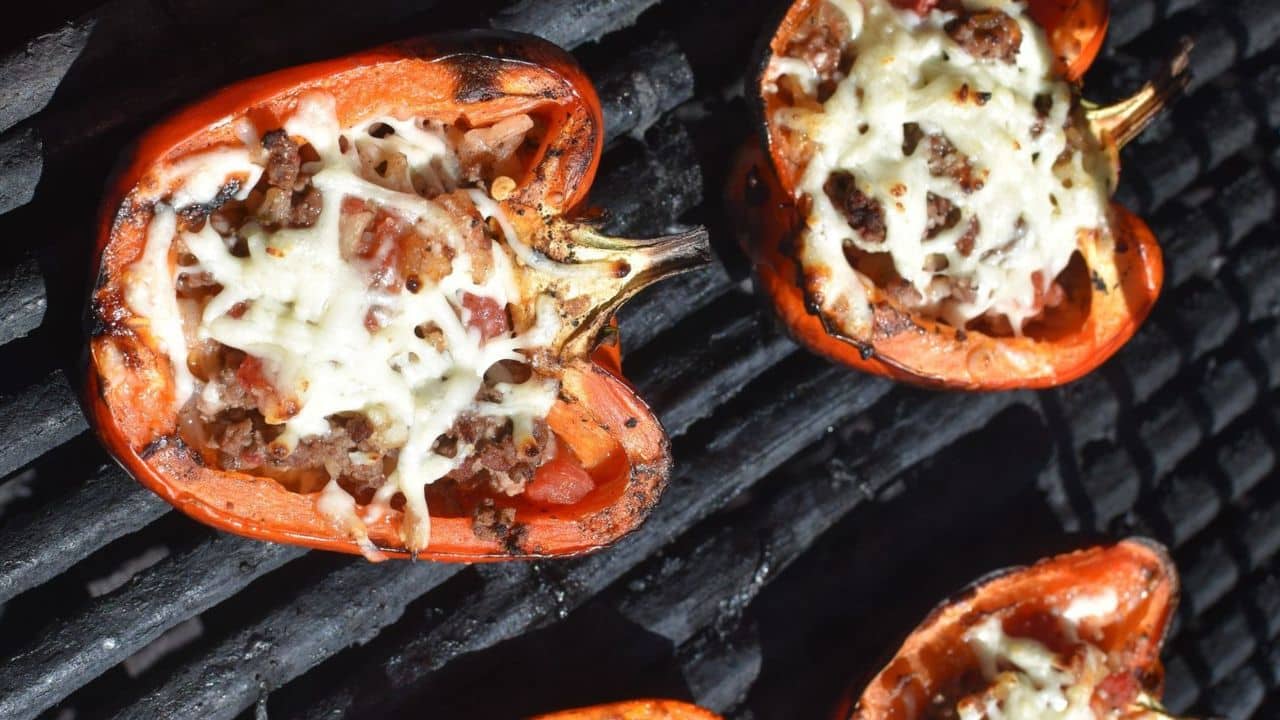 indian bbq Stuffed Bell Peppers on the Grill