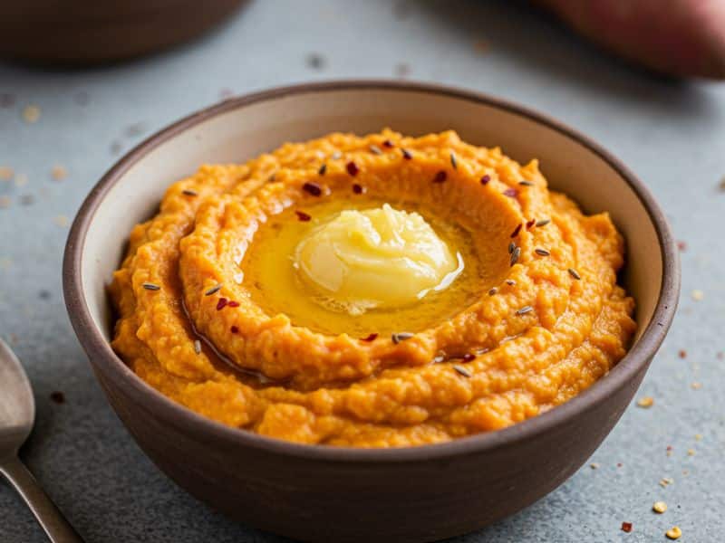 mashed sweet potato