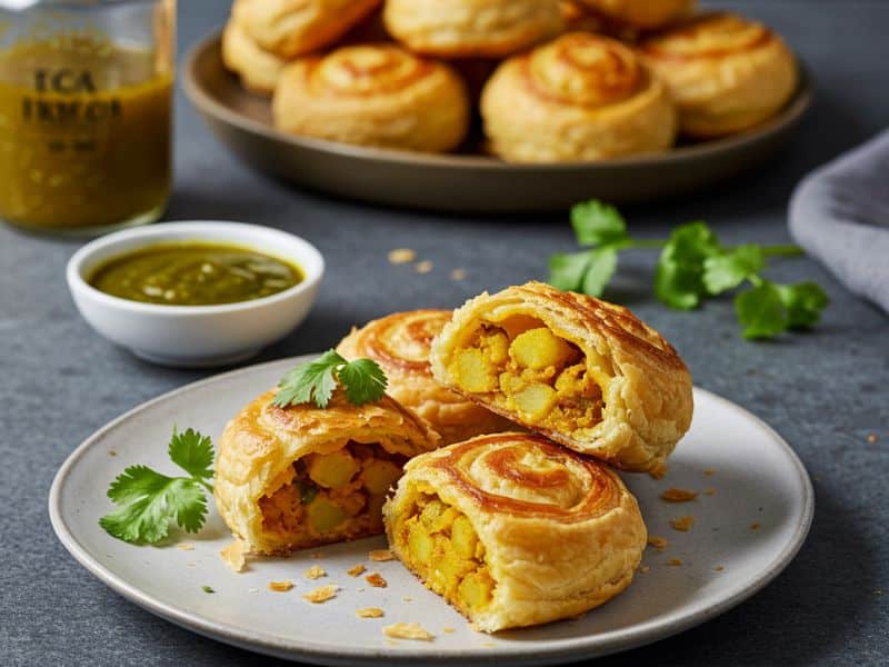 vegetarian pot luck samosa pinwheel