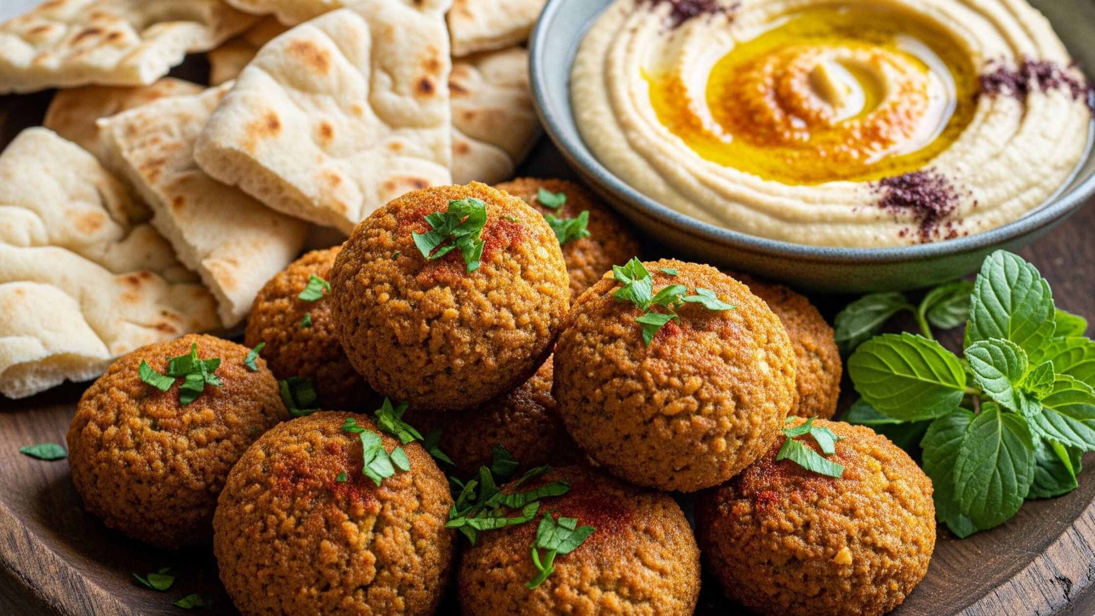 Baked Falafel With Hummus Pita