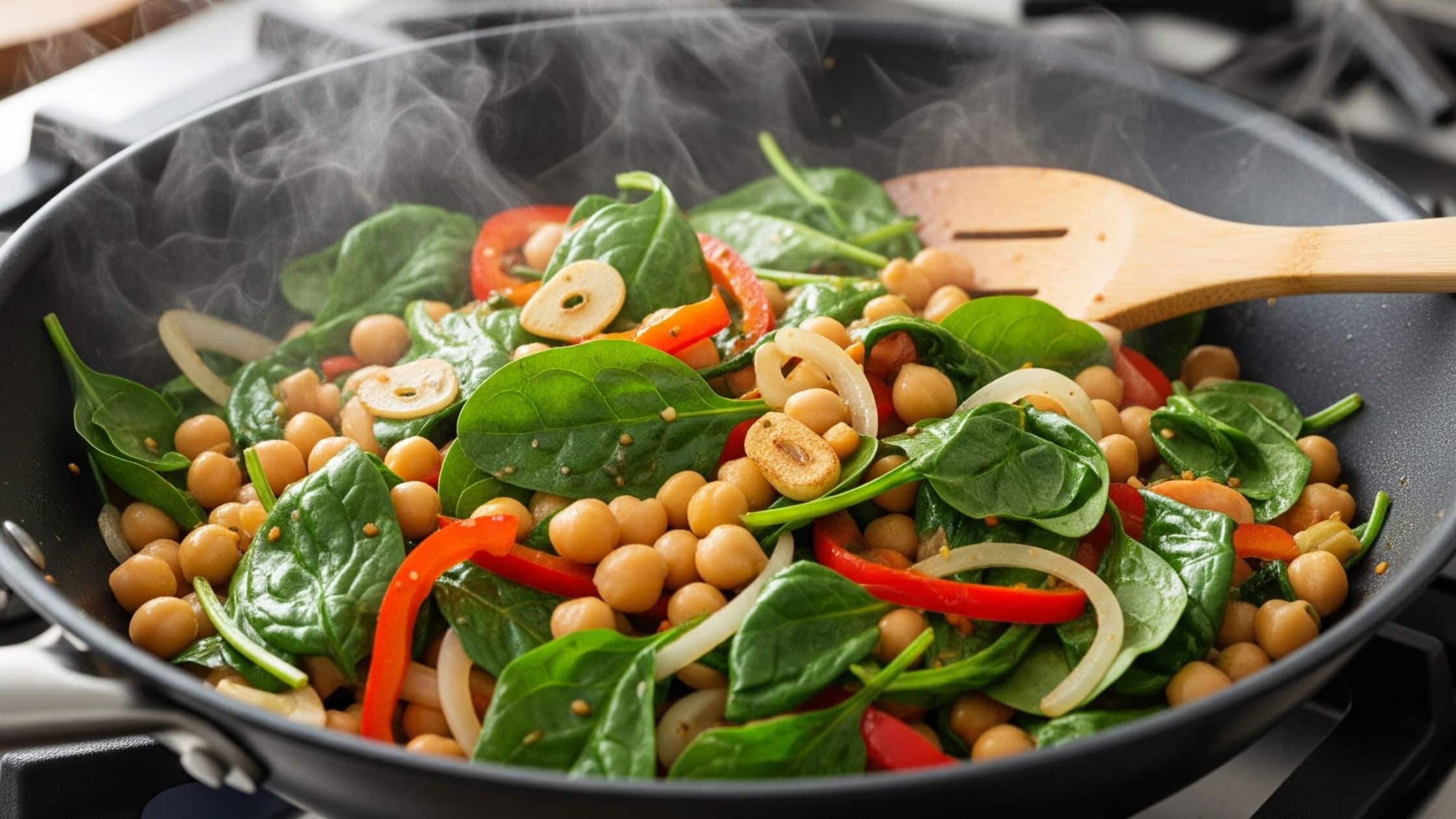 Chickpea Spinach Stir Fry