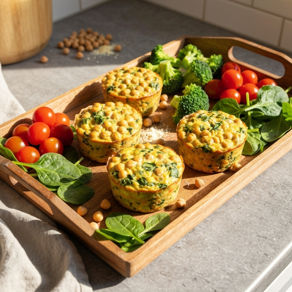 Chickpea frittata muffins breakfast prep