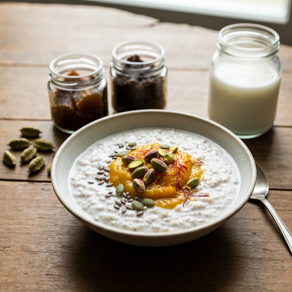 Indian style overnight oats breakfast