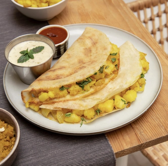 Kuttu ka dosa on a plate