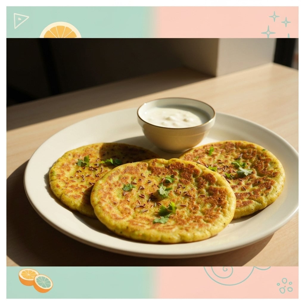 Moong dal cheela with curd breakfast
