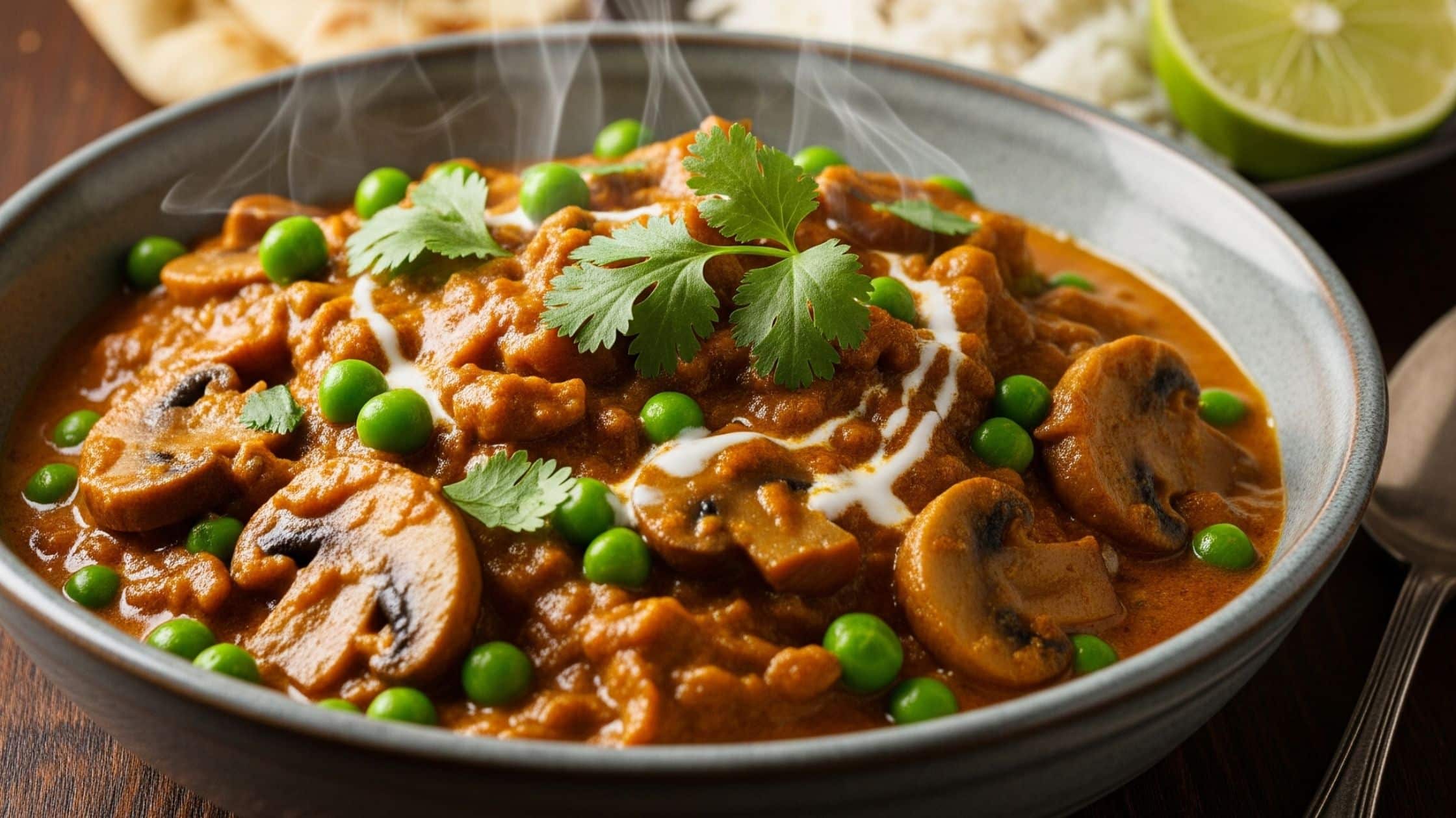Mushroom and Green Peas Curry