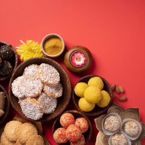 Navratri desserts on a table