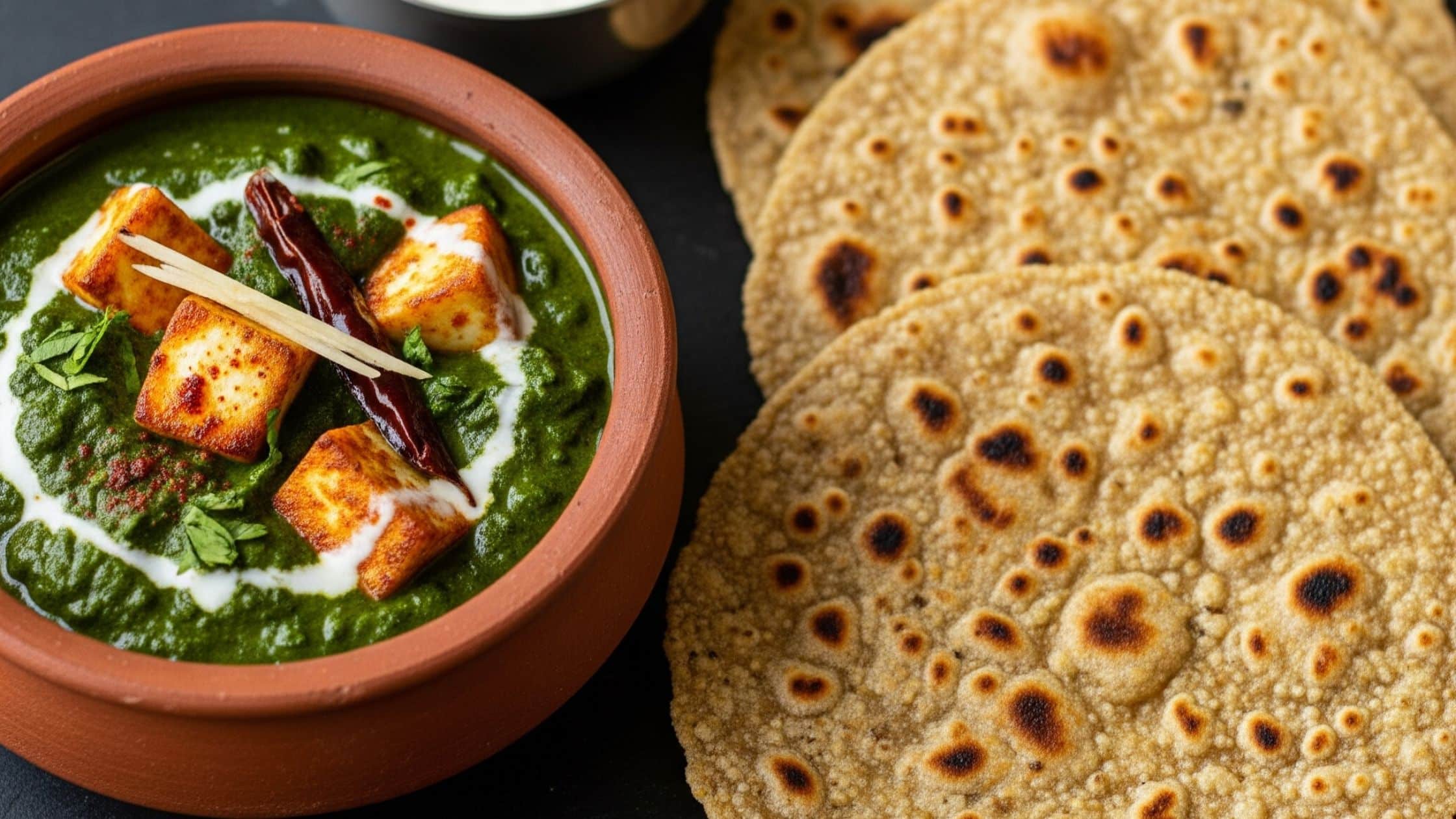 Palak Paneer With Millet Roti