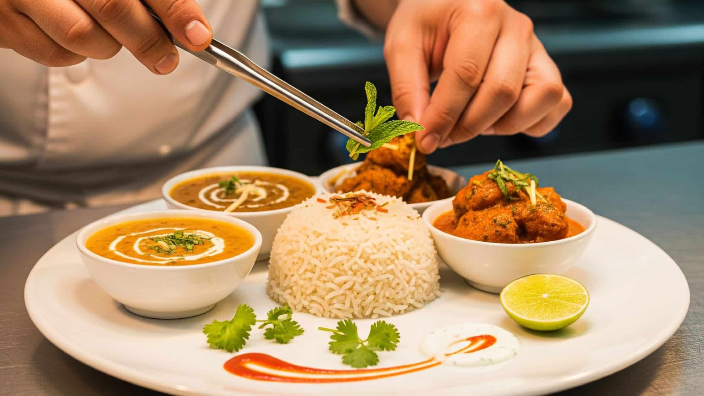 Plating an Indian dish