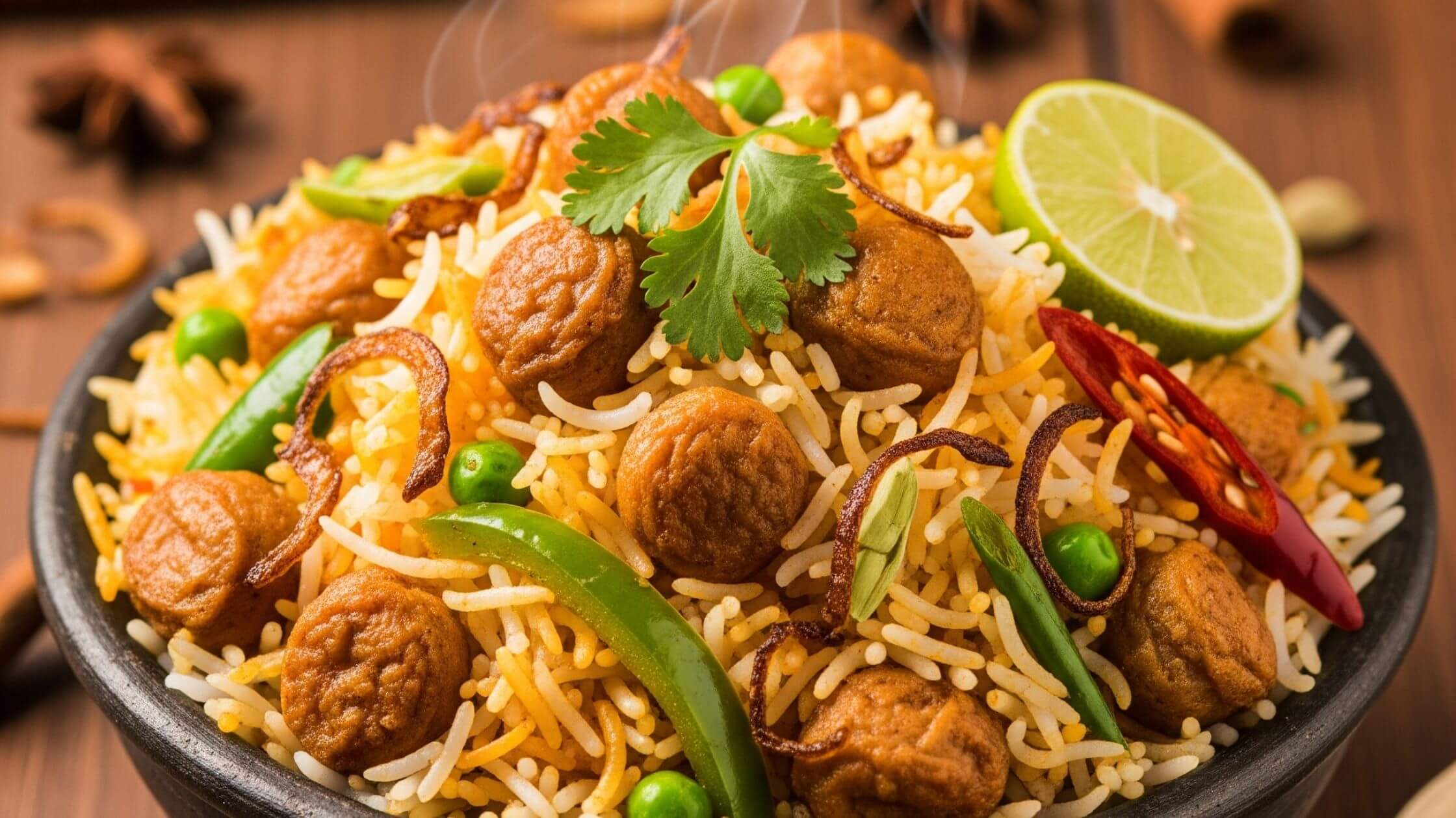 Soya Chunk Biryani