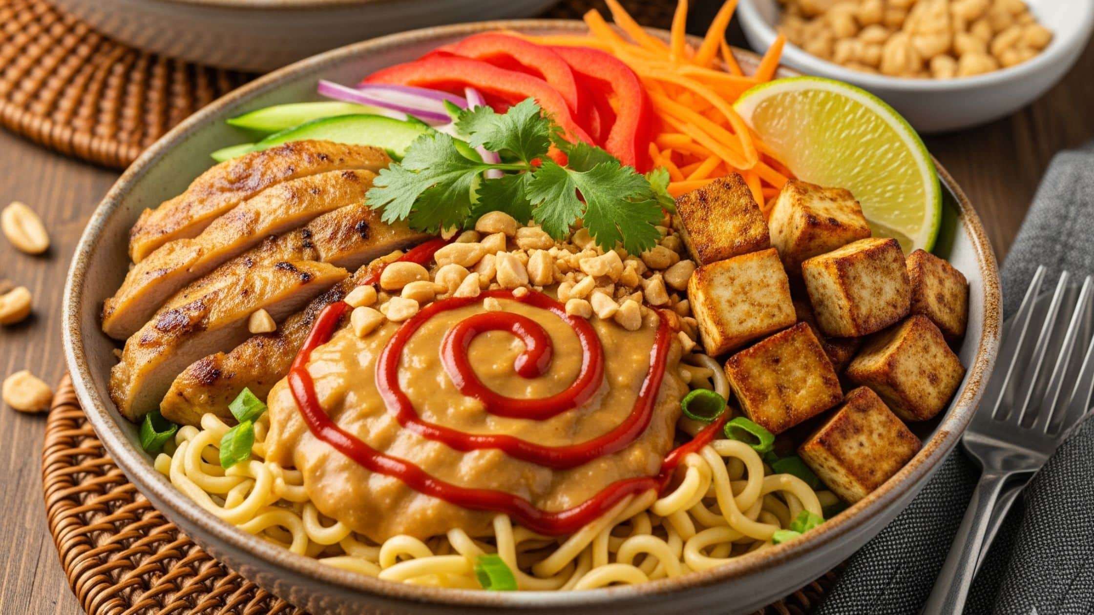 Thai Peanut Noodle Bowls