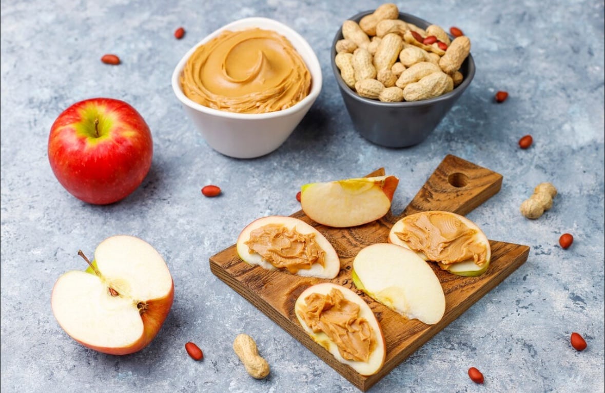 Apple slices with almond butter