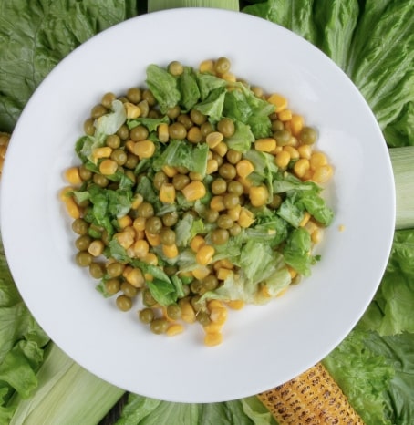 Corn and spinach in a bowl