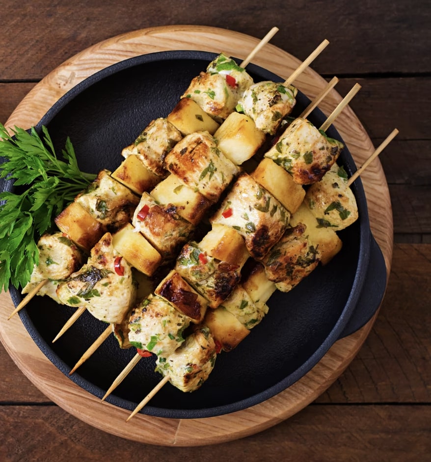 Grilled oil free paneer tikka