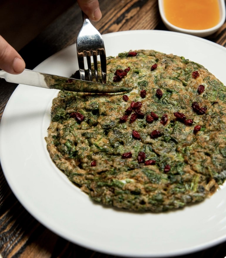 Oil free chilla on a plate
