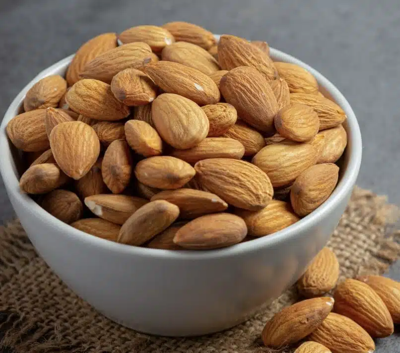 almonds in a bowl 