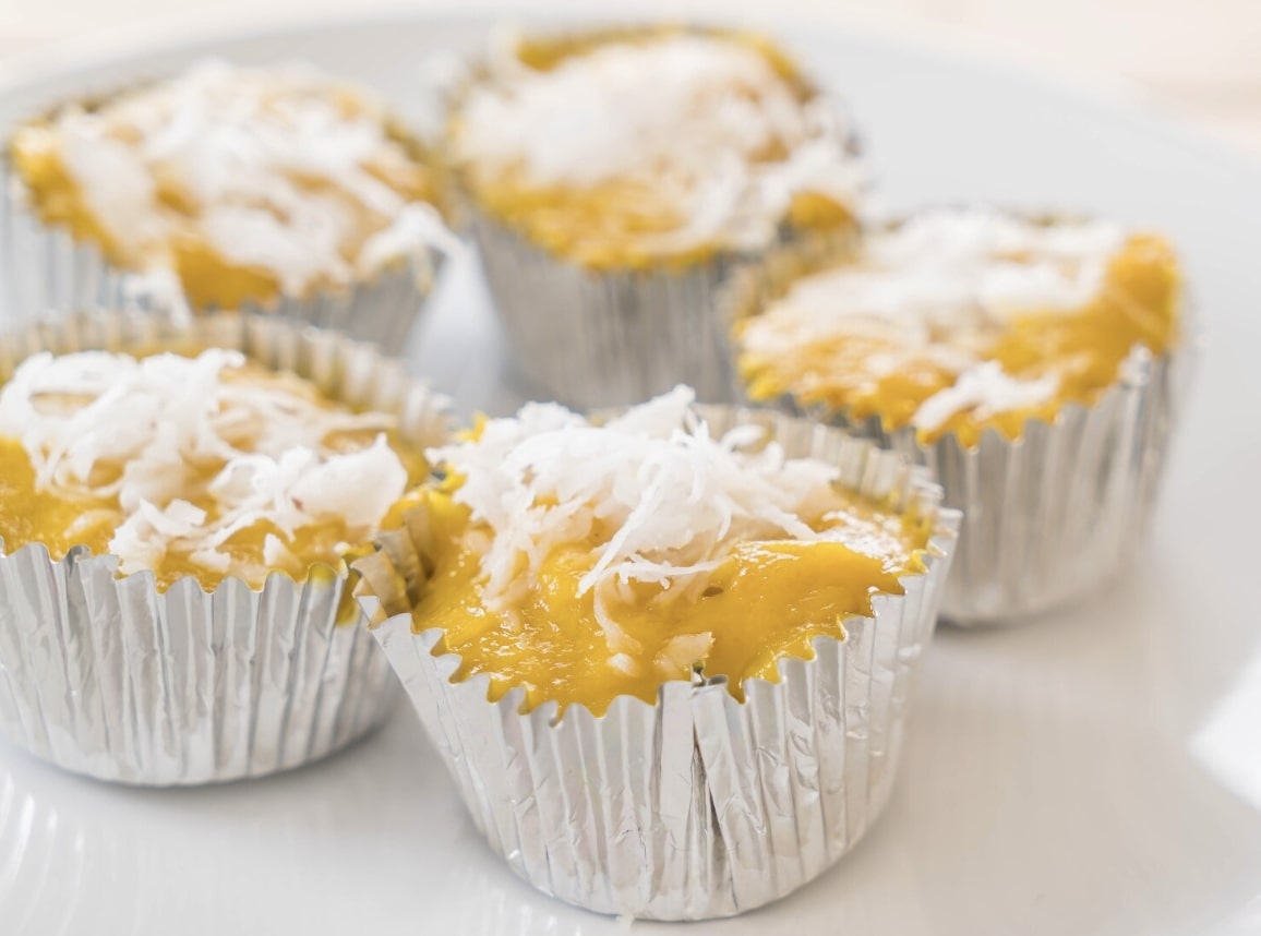What Are 20 Simple and Healthy Banana Breakfast Recipes? 9 banana muffin batter ready to be baked