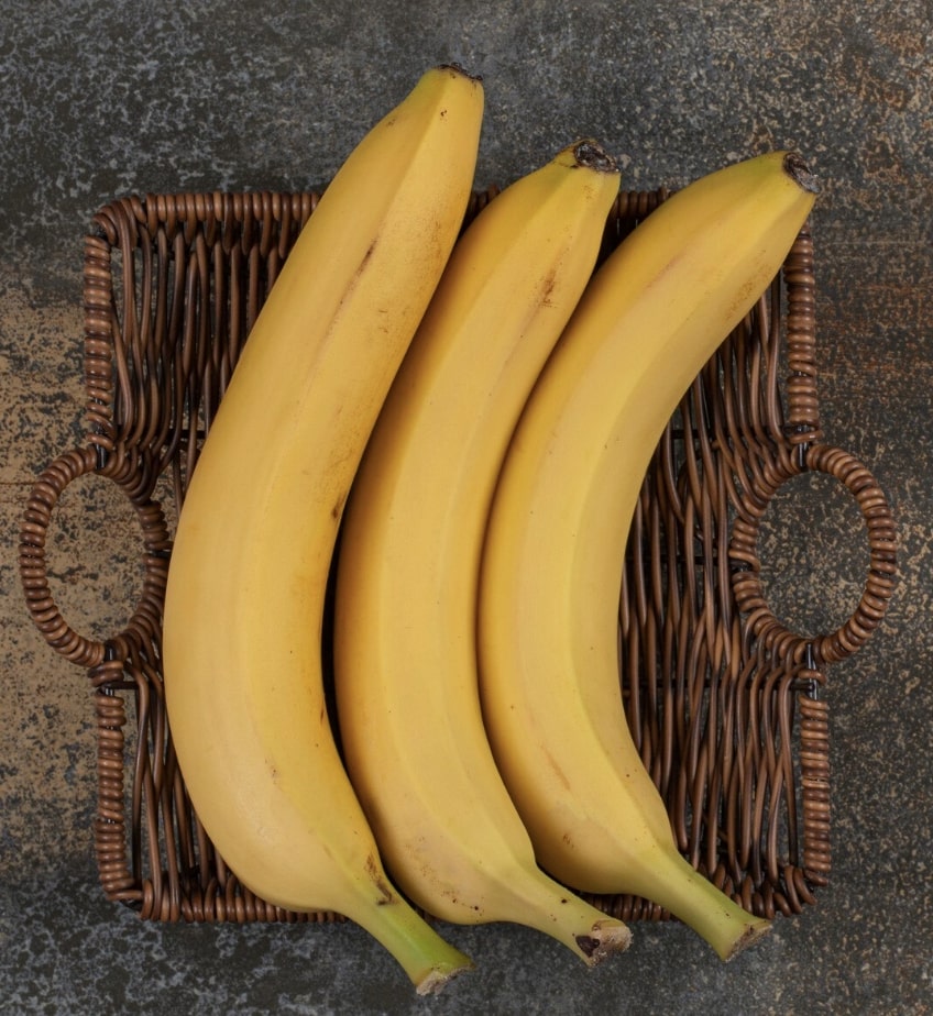 bananas on a wicker plate