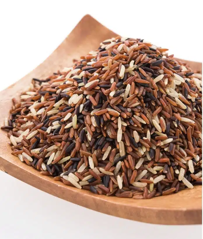 brown rice on a plate