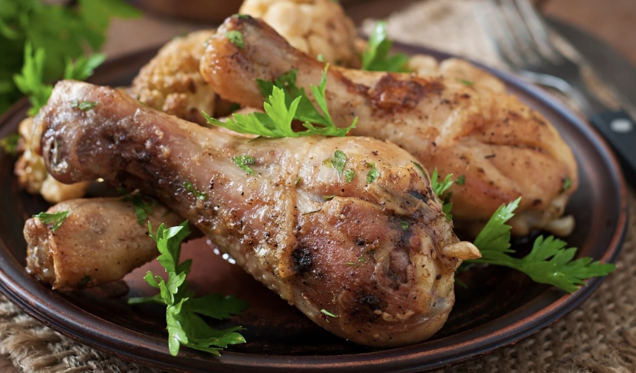 chicken is a good source of iron and protein.