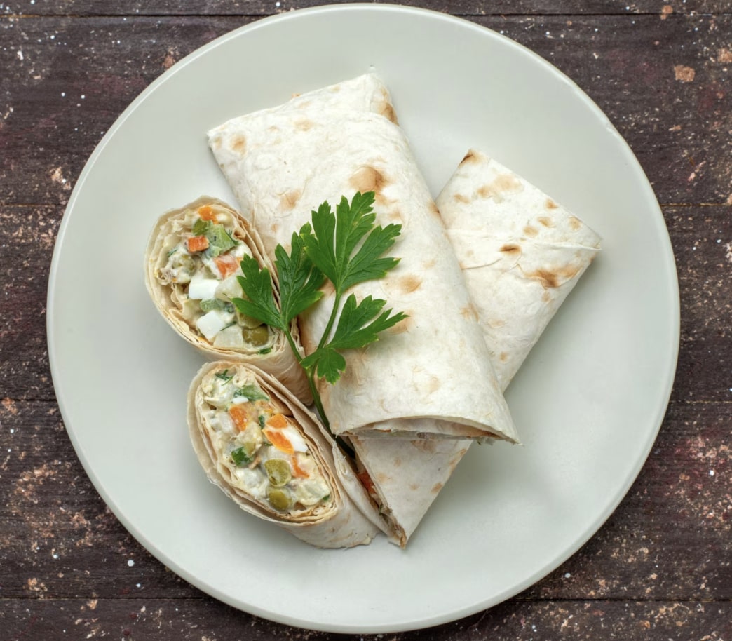 kathi rolls on a plate 