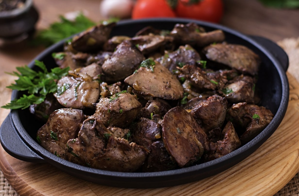 mutton liver in a bowl
