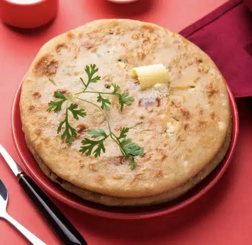 whole wheat paratha on a plate