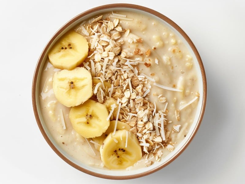 Which 10 Instant Hangover Cure Tips Should You Try Today? 3 Banana oatmeal bowl with oats and coconut on top