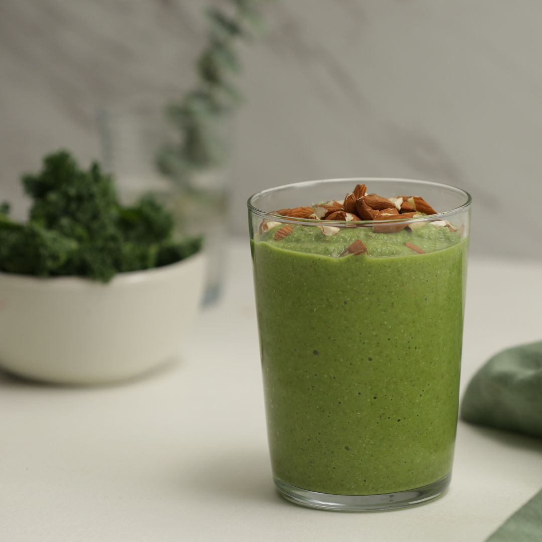 How to Make Smoothies at Home With Simple Ingredients? 13 Green Machine smoothie with leafy greens frozen fruit and creamy texture