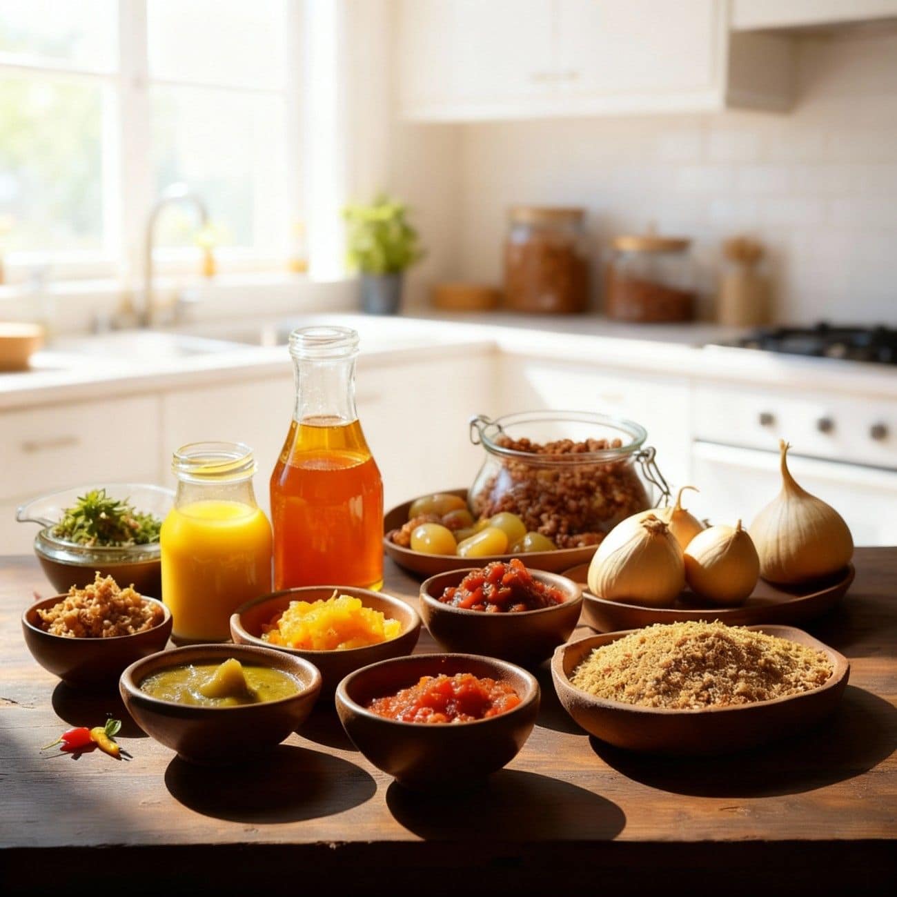 What Are the Spices Name in English for Indian Cooking? 2 Various Indian condiments and spices in bowls and jars