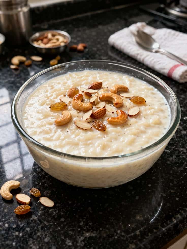 What Are the 25 Best Indian Sweets Everyone Loves? 50 Creamy payasam kheer garnished with dry fruits