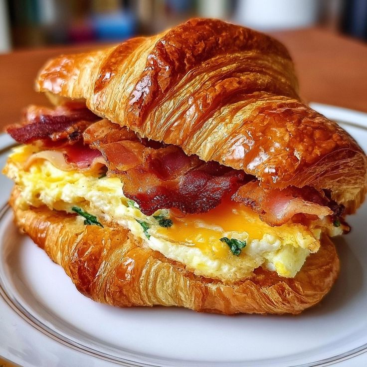 What Are the 25 Best Brunch Dishes for Weekend Meals? 43 Croissant sandwiches filled with vegetables and cheese for brunch