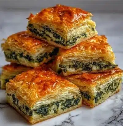 What Are the 25 Best Brunch Dishes for Weekend Meals? 40 Spinach and feta puff pastry served as a savoury brunch snack