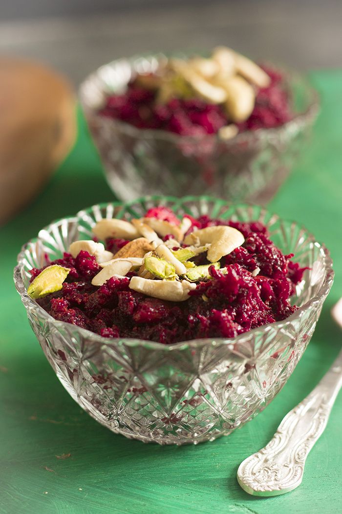 What Are the Health Benefits of Beetroot in Daily Diets? 21 Warm beetroot halwa garnished with nuts and served in a dessert bowl