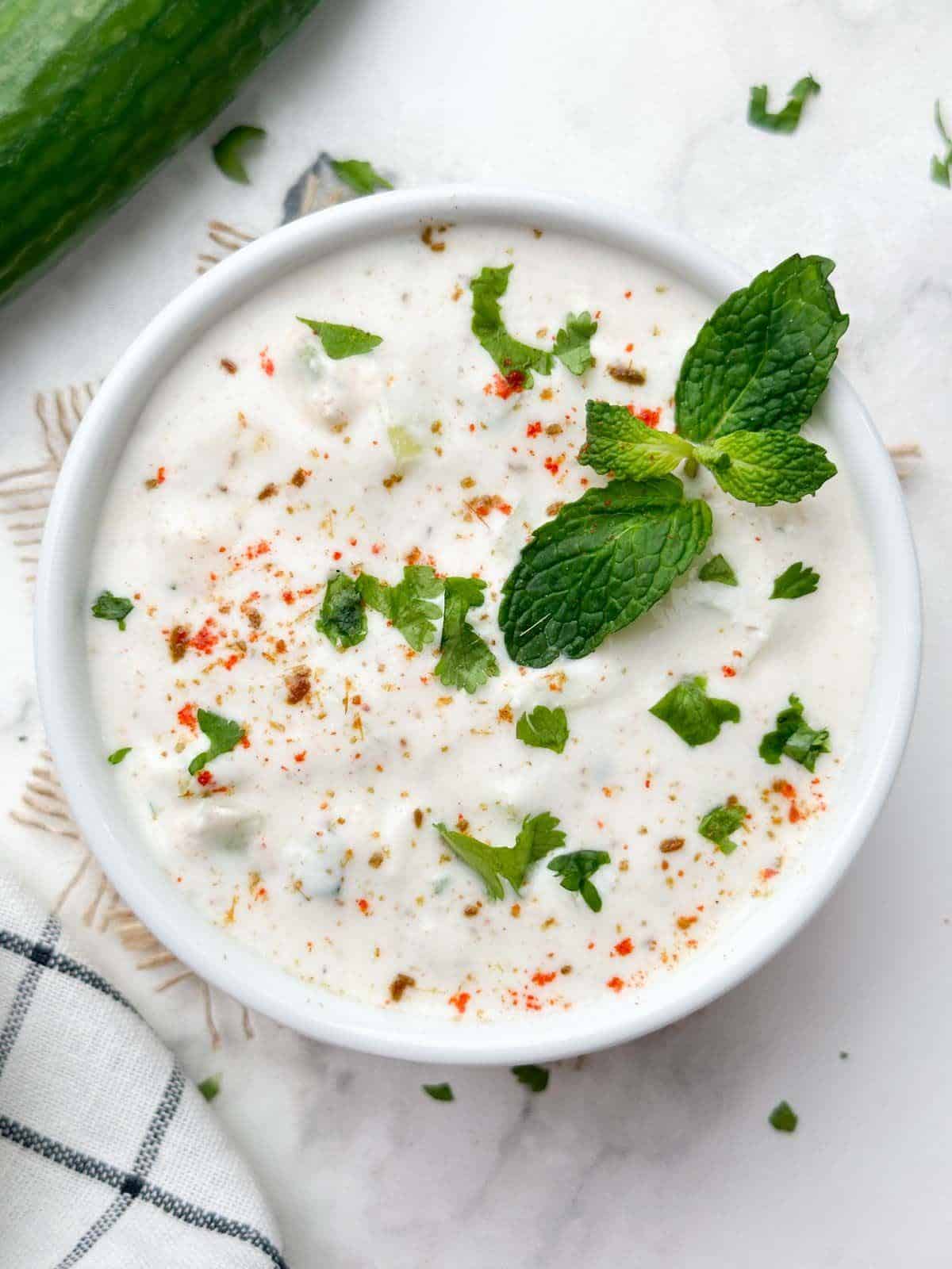 What Are the Best Summer Food Items to Stay Cool? 2 Cucumber raita made with yoghurt and grated cucumber a refreshing and cooling summer food side
