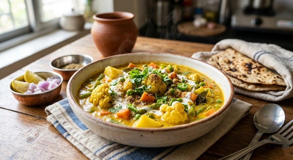 What Are Easy Summer Veggie Recipes for Light Meals? 12 Curd based vegetable curry with yogurt and mixed vegetables