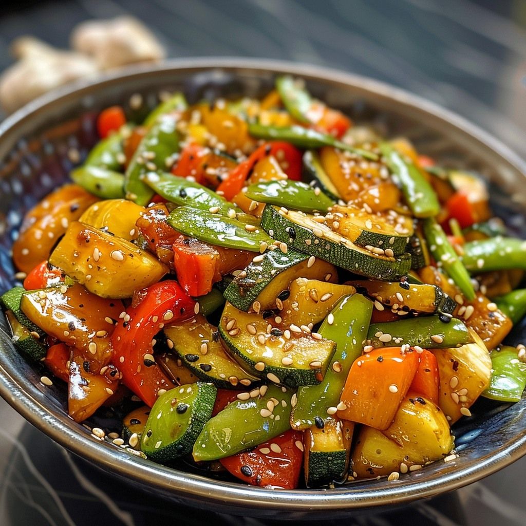 What Are Easy Summer Veggie Recipes for Light Meals? 1 Stir fried seasonal vegetables with zucchini carrots and capsicum in a pan