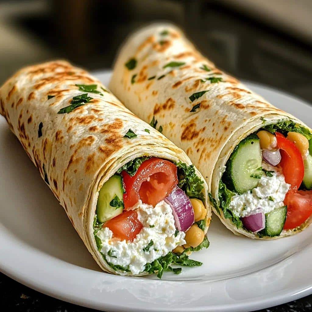 What Are Easy Summer Veggie Recipes for Light Meals? 3 Veggie wraps filled with fresh vegetables and light spread in a tortilla