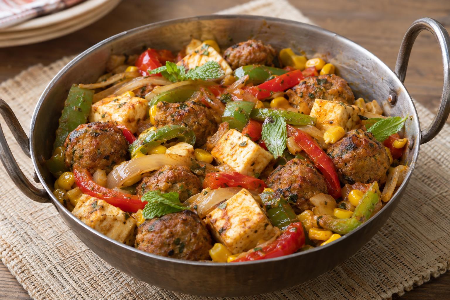 Chicken Kofta Balti with Paneer Recipe | Awesome Cuisine