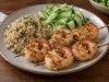 Coconut Shrimp with Cucumber Salad 6 Homemade Coconut Shrimp with Cucumber Salad, ready to serve