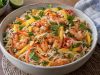 Homemade Grilled Shrimp and Rice Noodle Salad, ready to serve