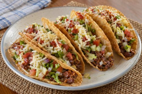 Mexican Tacos 5 Homemade Mexican Tacos, ready to serve