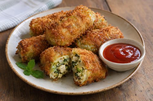 Homemade Paneer Stuffed Cabbage Rolls, ready to serve